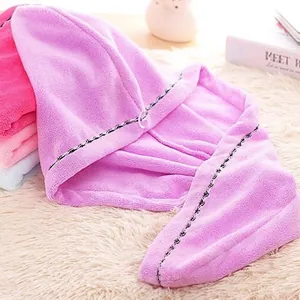 Gorro para Secar el Pelo de Microfibra Super Absorbente para Mujer Secado Rápido Engrosado Color Sólido Toalla de Baño Turbante para Pelo Largo
