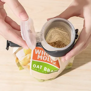 Multifunctional food sealing clip with an integrated pour spout for cereal and snack bags