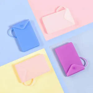 Portable silicone face mask storage bags in multiple colors with secure snap closure