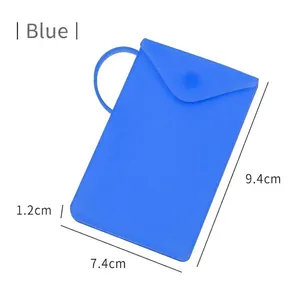 Portable blue silicone mask storage bag with dimensions 9.4x7.4x1.2cm for daily use