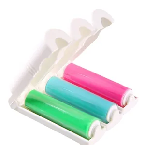 Portable foldable and washable mini lint roller set for efficient clothes hair and dust removal