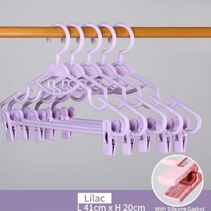 Cintres en plastique violet durable avec pinces pour jupes, taille 41 cm x 20 cm.