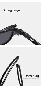 Detailed view of the strong hinge and hollow mirror legs of children's sports sunglasses
