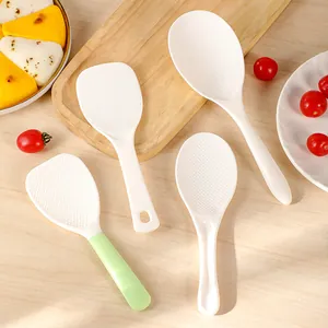 Non-Stick Vertical Rice Scoop Food Grade PP Plastic Kitchen Rice Paddle Standable Design Solid Color Household Rice Spoon