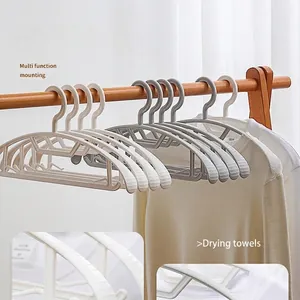 Non-slip semi-circular wide shoulder plastic clothes hanger for wet and dry use