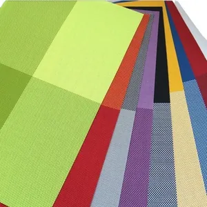 Multi-color PVC woven placemats with lattice pattern for dining table heat insulation