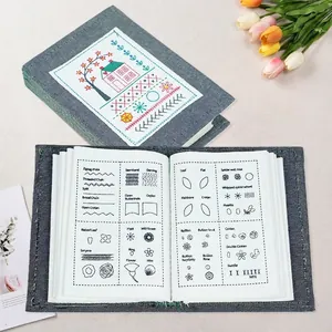 Kit de Livre de Points de Broderie DIY Manuel de Pratique de Couture à la Main en Lin Ensemble d'Outils de Tutoriel pour Débutants
