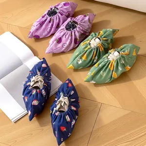 Fruit Cartoon Reusable Cloth Shoe Covers Anti-slip Washable Indoor Foot Covers for Kids Students Home Office Lab