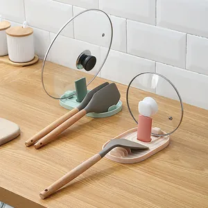 Support pliable pour couvercle de casserole et repose-spatule pour la cuisine