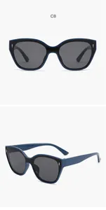 Dual view of stylish blue and black children's sunglasses for sun protection