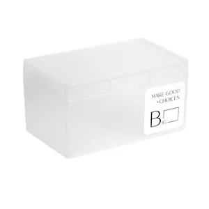 Clear rectangular PP plastic storage box for desktop organization and small parts.