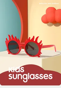Lunettes de soleil de dessin animé en forme de flamme rouge pour enfants et cadeaux