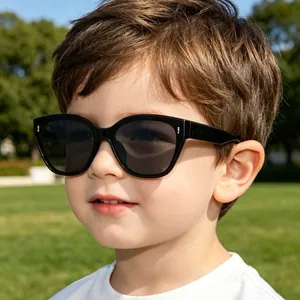 Stylish children's black frame sunglasses offering outdoor UV protection and cool fashion.