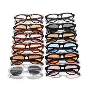 Retro cat-eye sunglasses with rivets, versatile outdoor fashion shades in multiple colors