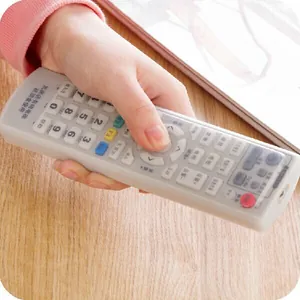 Premium transparent silicone protective sleeve for TV remote control held by hand