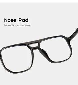 Macro detail of the comfortable ergonomic nose pad design on black aviator glasses frames