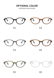 Detailed colors of retro oval frame anti-blue light glasses for men and women