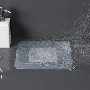 Couvercle de drain de sol carré en silicone translucide contre les poils et les odeurs