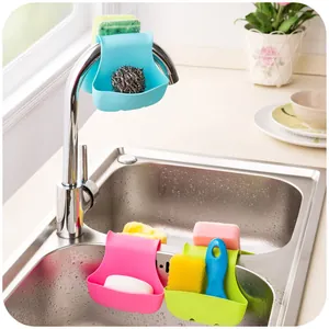 Saddle Sink Drain Hanging Bag Kitchen Sponge Soap Storage Plastic Organizer Drainage Caddy Multi-functional Drying Rack