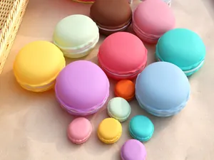 Assorted colorful macaron-shaped portable jewelry storage boxes for travel organizers
