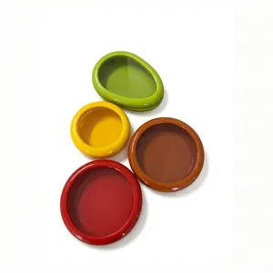 Set of 4 colorful airtight silicone food storage containers for fruits and vegetables