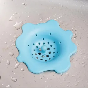 Blaues sternförmiges Silikon-Spülbecken-Sieb und Haarfänger für Bad- oder Küchenabfluss