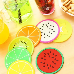 Sottobicchiere in Silicone a Forma di Frutta Cartone Animato Tappetino per Tazze Antiscivolo Isolato Termicamente per Decorazione Tavolo