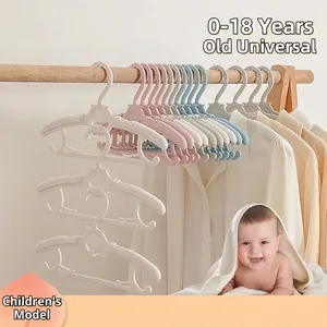 Retractable Kids Hangers Seamless Plastic Clothes Hangers Non-Slip Adjustable Baby Hangers Space Saving Closet Organizer
