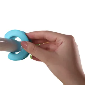 Support d'anneau antidérapant coupe-vent durable pour tringles à vêtements bleu