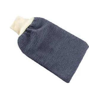 Dark blue thickened exfoliating bath glove for deep skin cleaning and skin renewal