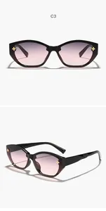 Vintage γυαλιά ηλίου cat-eye για γυναίκες με ροζ φακούς ντεγκραντέ και λουλούδια