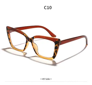 Oversized cat-eye glasses with tortoiseshell pattern shown from a 45-degree angle