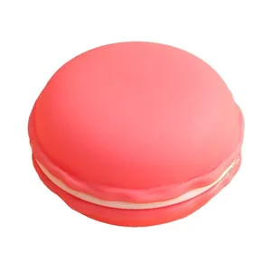 Cute pink macaron shaped portable jewelry storage box for rings and earrings organizer