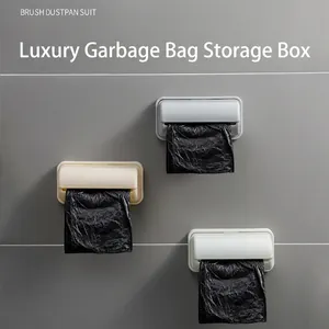 Boîte de Rangement pour Sacs Poubelle Murale Sans Perçage Distributeur de Sacs en Plastique pour Cuisine Salle de Bain