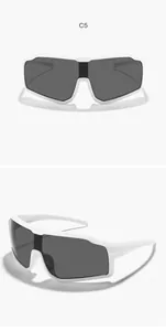 Vues détaillées de face et de biais de lunettes de sport blanches pour enfants
