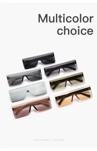 Selección de gafas de sol rectangulares sin montura retro en varios colores de moda.