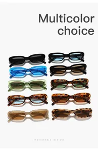 Collezione di occhiali da sole vintage a montatura stretta in vari colori vivaci