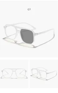Detail showing photochromic lens transition of children's pilot anti-blue light glasses