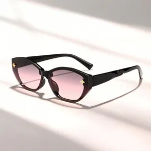 Γυναικεία Ρετρό Γυαλιά Ηλίου Cat-eye Vintage Σκελετός PC Φακός Διαβάθμισης Μοντέρνα Γυαλιά Ηλίου με Χρυσές Λεπτομέρειες Λουλουδιών