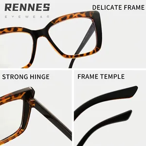 Stylish oversized leopard print anti-blue light glasses frames for women