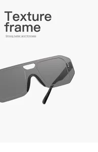 Modern oversized rimless aviator shield sunglasses with textured frame detail for cycling