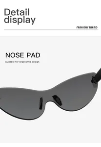 Detail shot of the comfortable ergonomic nose pads on vintage cat-eye sunglasses