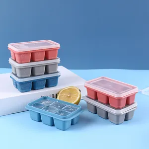 Cubetera Moderna de 6 Rejillas Con Tapa Fondo Suave de Plástico para Refrigerador Molde para Hielo Casero Herramientas de Cocina para el Hogar
