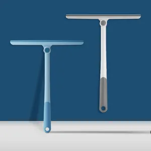 Limpiacristales giratorio en forma de T versátil para limpieza de ventanas y baños.