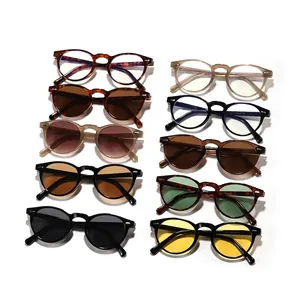 Collection of stylish round tortoise shell sunglasses and anti-blue light glasses