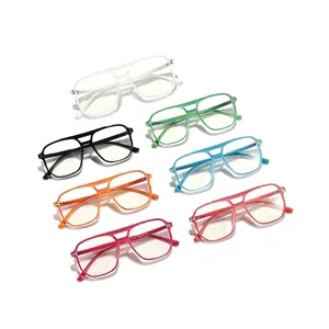 Children's candy-colored aviator glasses with anti-blue light and color-changing lenses.