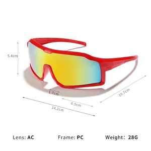 Lunettes de soleil de sport pour enfants monture rouge verres colorés avec dimensions