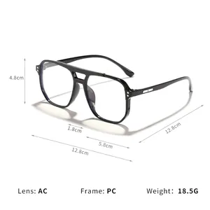 Professional children's pilot glasses with anti-blue light lenses and PC frame details
