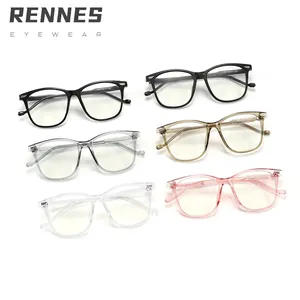 Kids stylish square frame anti-blue light glasses available in multiple transparent colors.