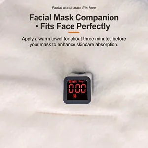 Masque serviette facial épais en peluche blanche pour compresse chaude et soins du visage